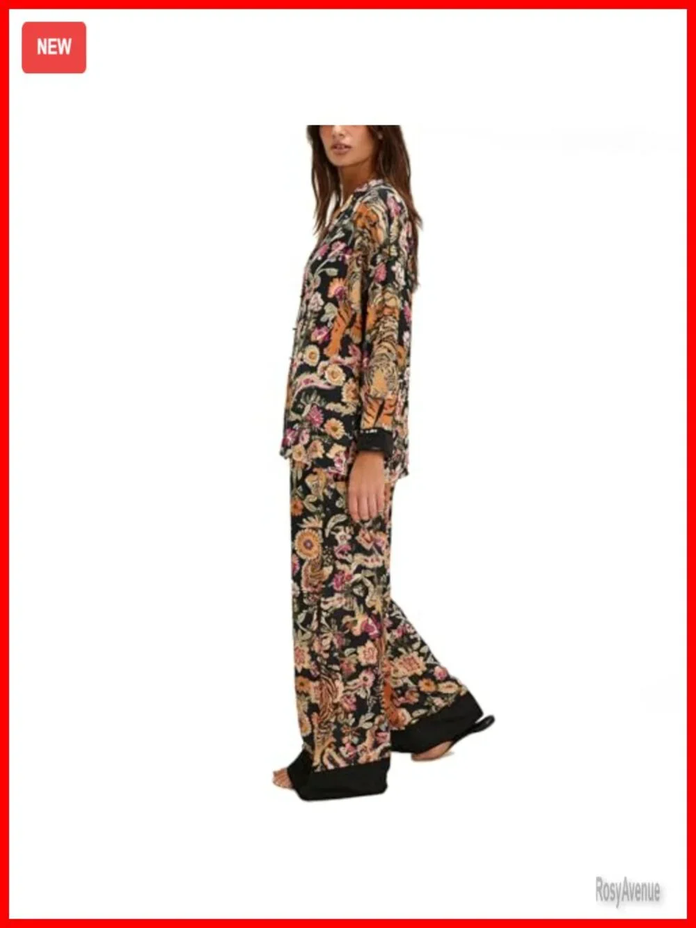 Women Satin Pajama Set 2 Piece Lounge Set Button Down Long Sleeve Wide Leg